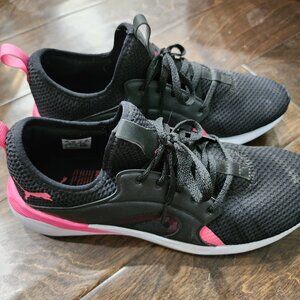 Puma Black and Pink Cell Rapid Sneaker Shoes with Cushioned Midsole Size 9